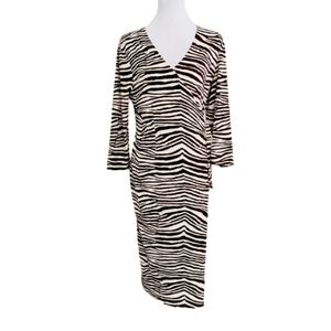 Chapter One Brown/Cream Side Wrap Dress